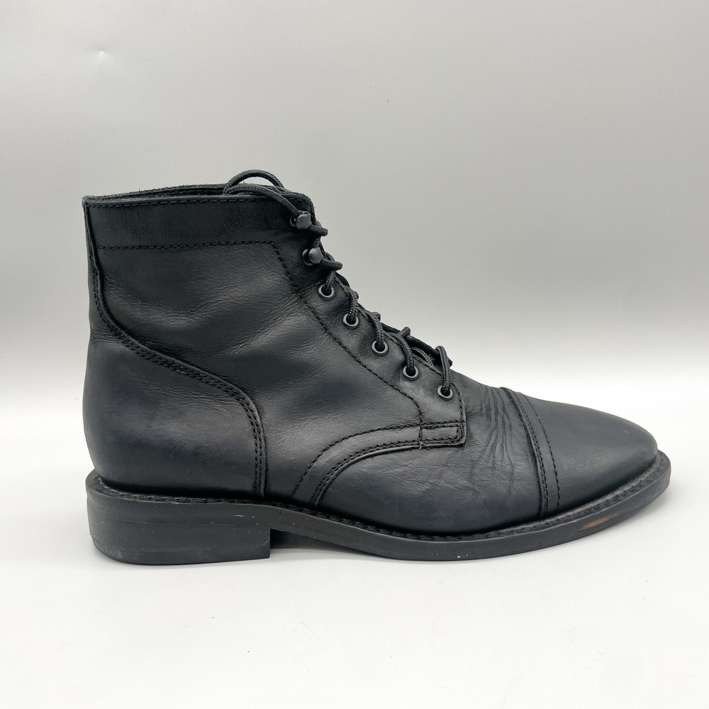 Thursday Boot Co Mens 11 Captain Matte Black Leather Cap Toe Classic Rugged Moto
